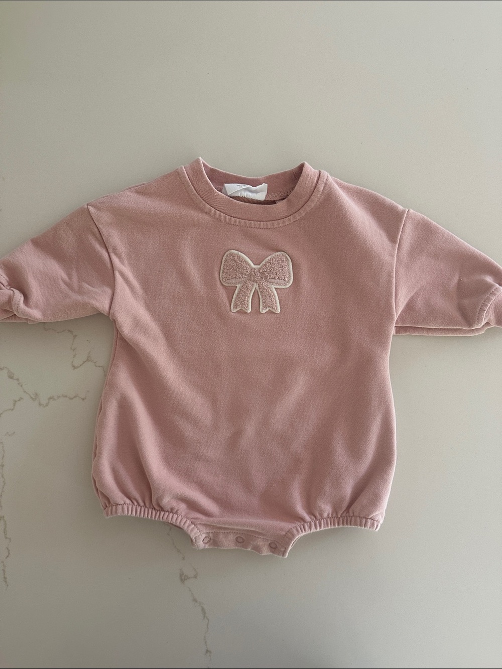 Pink Bow Bubble Romper